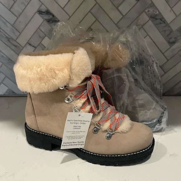 - J Crew Shearling lace up boot - 7- NWOB - Picture 2 of 4